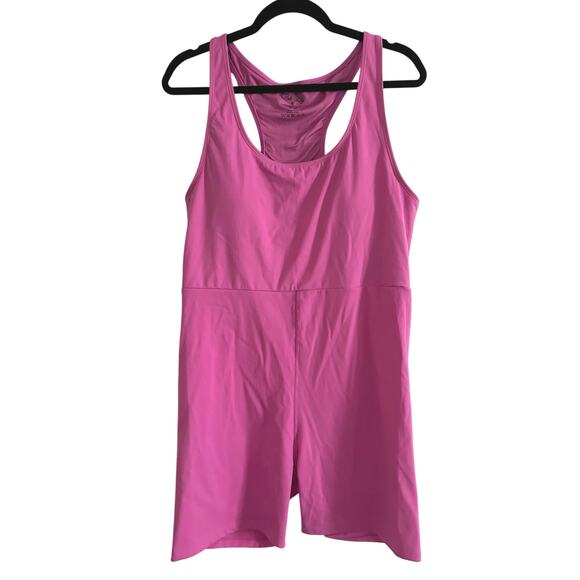 PINK LILY Athletic Romper Lounge Unitard Shorts One-Piece Pink PL1265 - Sz 3XL - Picture 1 of 3